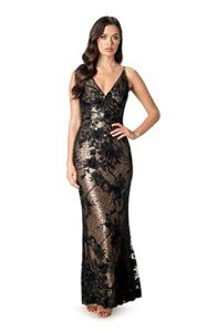 Sharon Bodycon Maxi Dress in Brushed Gold
