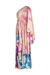 Halston Women's Fuchsia Color Block Coupe Gown
