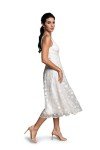 Elisa Sleeveless Plunge Neck Midi Dress - Ivory