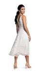 Elisa Sleeveless Plunge Neck Midi Dress - Ivory