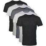 Gildan Men's Crew T-Shirt 5-Pack - Black & Grey