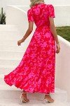 Boho Floral V Neck Summer Maxi Dress