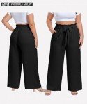 OLRIK Women's Plus Size Wide Leg Pants - Black