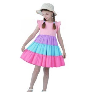 Cute Little Girl's Tiered Summer Swing Dress