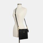 COACH Black Cross Grain Leather Kitt Bag
