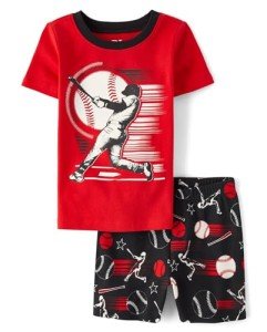 Boys' 100% Cotton Baseball Pajama Set, 2 Piece
