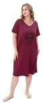 Plus Size Women's Soft Print Nightgown Set