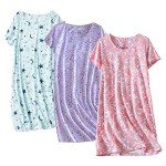 Women's Cotton Nightgown Sleepwear - 3 Pack