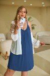 Plus Size Sleeveless Nightgown for Women - Navy