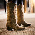 HISEA Women's Embroidered Cowboy Boots - Pointy Toe