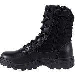 Men's Black Tactical Side Zipper Combat Boots