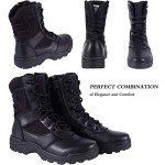 Men's Black Tactical Side Zipper Combat Boots