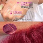 Burgundy HD Lace Frontal Straight Human Hair Wig