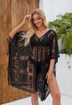 Lace V-Neck Black Swimwear Cover-Up Dress