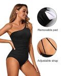 One Shoulder Tummy Control One Piece Swimsuit