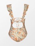 CUPSHE Women's Floral Print Deep V One-Piece Swimsuit