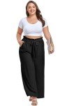 OLRIK Women's Plus Size Wide Leg Pants - Black