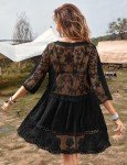 Eomenie Women's V-Neck Lace Swim Cover-Up Dress