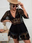 Eomenie Women's V-Neck Lace Swim Cover-Up Dress
