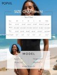 Popvil Women's V Neck Color Block One-Piece Swimsuit