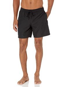 Men's 7" Quick-Dry Swim Trunks - Black, Large