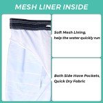 ELETOP Men's Quick Dry Swim Trunks - Blue Stripe