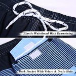 ELETOP Men's Quick Dry Swim Trunks - Blue Stripe