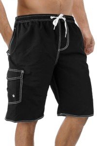 Funny Black Quick-Dry Men's Swim Trunks 11 Inch