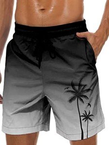 Lzzidou Men's Quick Dry Hawaiian Swim Trunks