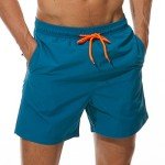 Men's Peacock Blue Surf Swim Shorts with Mesh Liner