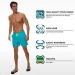 Men's Peacock Blue Surf Swim Shorts with Mesh Liner