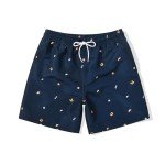 Boys Navy Print Lightweight Swim Trunks Size 14