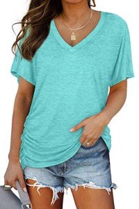 Plus Size Trendy V-Neck Short Sleeve Tops