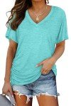 Plus Size Trendy V-Neck Short Sleeve Tops