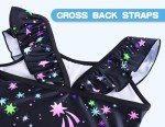 Girls Black Star Ruffled One-Piece Swimsuit