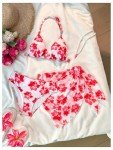 Floral 3-Piece Bikini Set with Cover Up for Girls