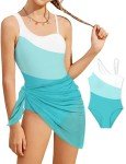 Color Block One-Piece Swimsuit for Girls 16-18