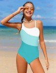 Color Block One-Piece Swimsuit for Girls 16-18