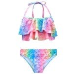 3-Piece Girls Swimsuit Set with Cover-Up Skirt