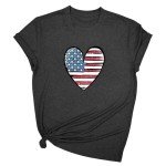Women's Patriotic American Flag Short Sleeve Shirt
