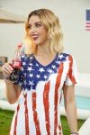 Patriotic Red, White & Blue V-Neck T-Shirt