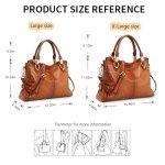 Kattee Women's Brown Leather Satchel Tote Bag