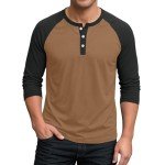 Trendy 3/4 Sleeve Henley Shirts for All