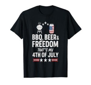 BBQ, Beer & Freedom – Funny July 4th Shirt