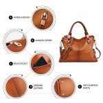 Kattee Women's Brown Leather Satchel Tote Bag