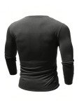 Men's Distressed American Flag Long Sleeve Henley T-Shirt