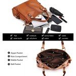 Kattee Women's Brown Leather Satchel Tote Bag