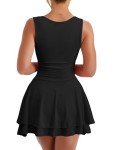 Kaximil Women's Black Ruffle Hem Mini Dress