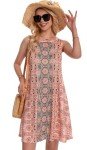 Pink Floral Bohemian Sundress for Women