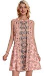 Pink Floral Bohemian Sundress for Women